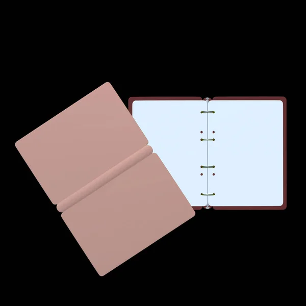 Ilustração 3d de bloco de notas em branco — Fotografia de Stock