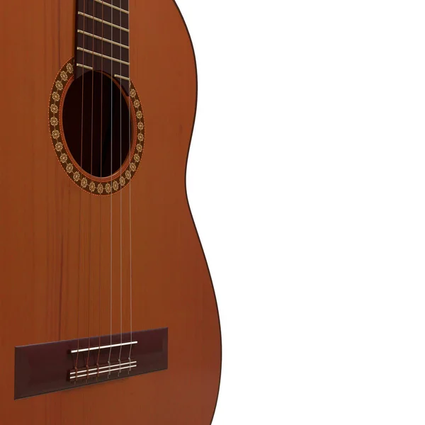 Реалистичная акустическая гитара 3d иллюстрация — стоковое фото
