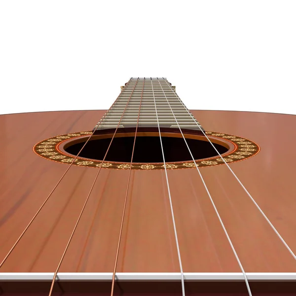 Realistica illustrazione 3d chitarra acustica — Foto Stock