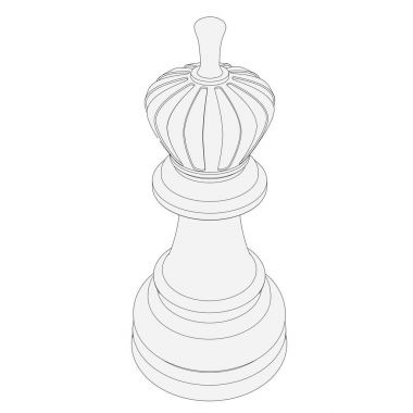 izole satranç parça 3d çizim