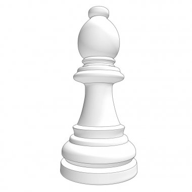 izole satranç parça 3d çizim