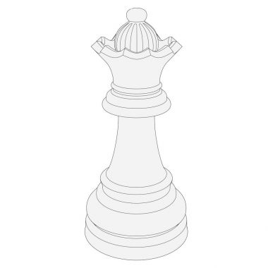 izole satranç parça 3d çizim