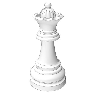 izole satranç parça 3d çizim