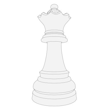 izole satranç parça 3d çizim