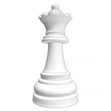 izole satranç parça 3d çizim