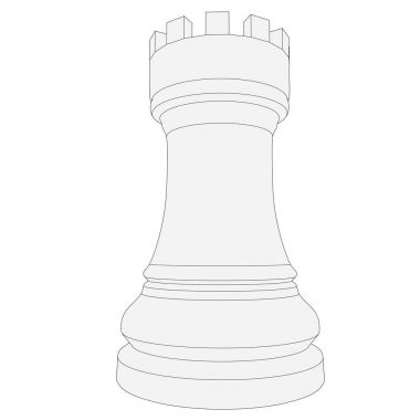 izole satranç parça 3d çizim