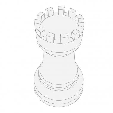 izole satranç parça 3d çizim