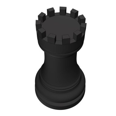 isolated chess piece 3d illustration clipart