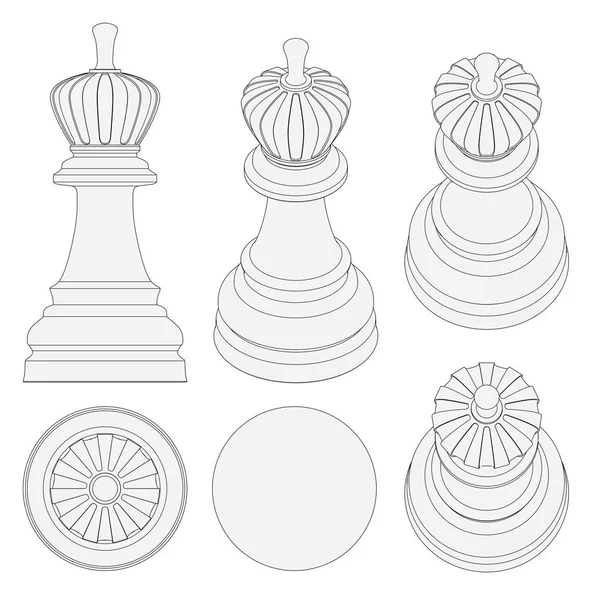 孤立的棋一块 3d 图 — 图库照片