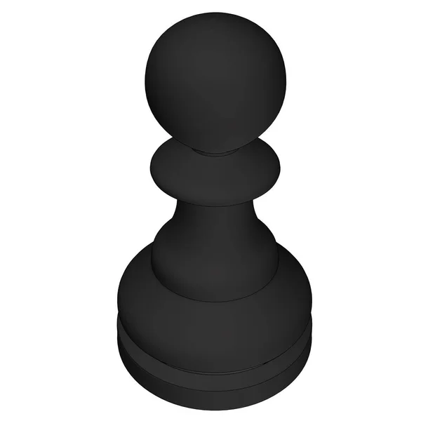 Pieza de ajedrez aislada 3d ilustración —  Fotos de Stock