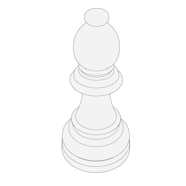 izole satranç parça 3d çizim