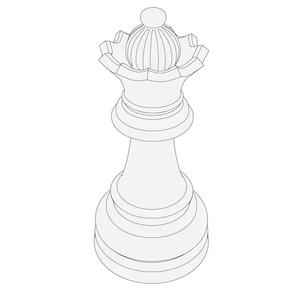 Ізольована шахова фігура 3d ілюстрація — стокове фото