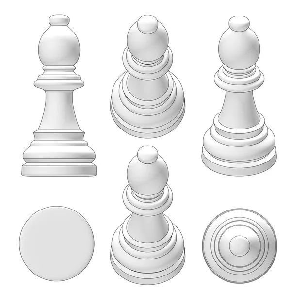 Pieza de ajedrez aislada 3d ilustración — Foto de Stock