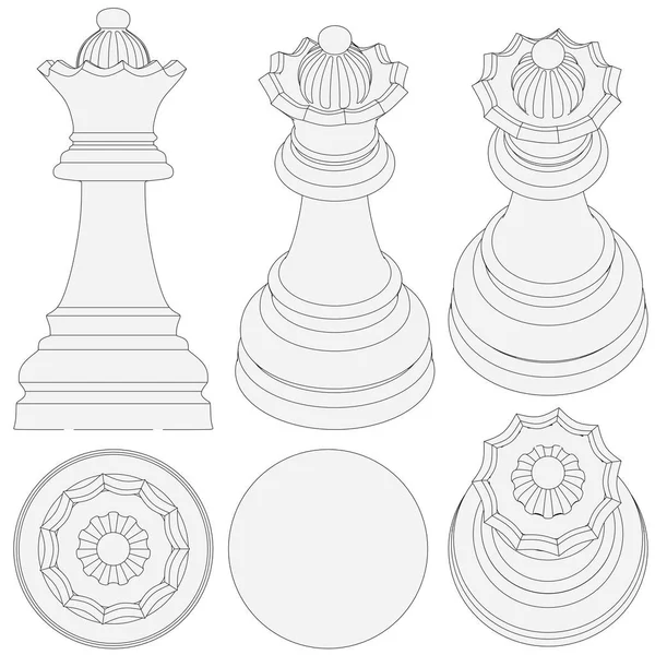 izole satranç parça 3d çizim