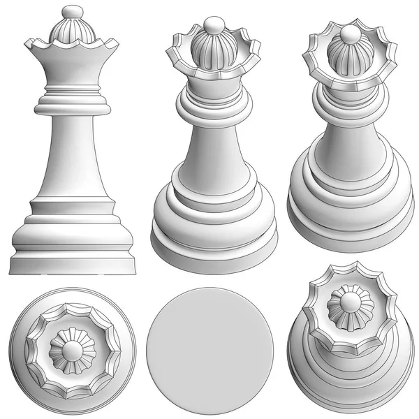 Изолированная шахматная фигура 3d иллюстрация — стоковое фото