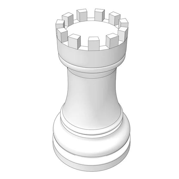 Isolated chess piece 3d illustration — Stock Photo, Image