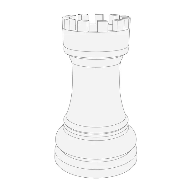 Isolated chess piece 3d illustration — Stock Photo, Image