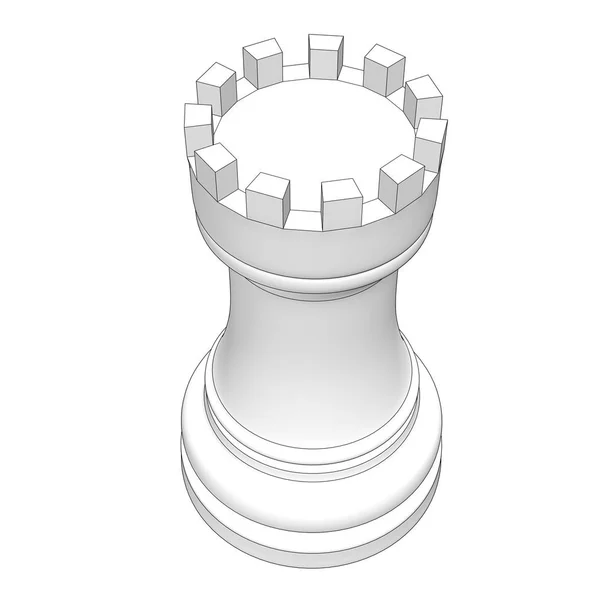 Isolerade chess piece 3d illustration — Stockfoto