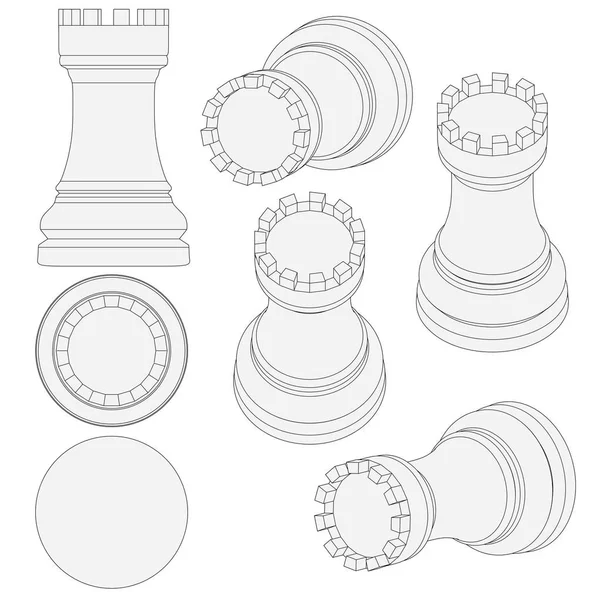 izole satranç parça 3d çizim