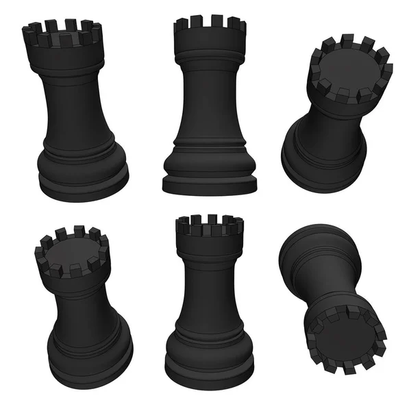 Σκάκι απομονωμένο κομμάτι 3d απεικόνιση — Φωτογραφία Αρχείου