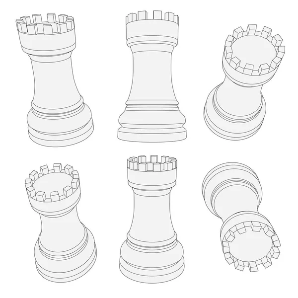 Izole satranç parça 3d çizim — Stok fotoğraf