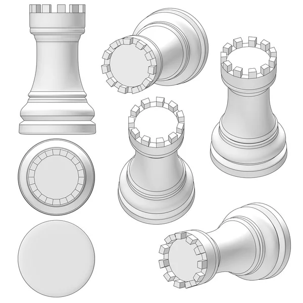 Isolerade chess piece 3d illustration — Stockfoto