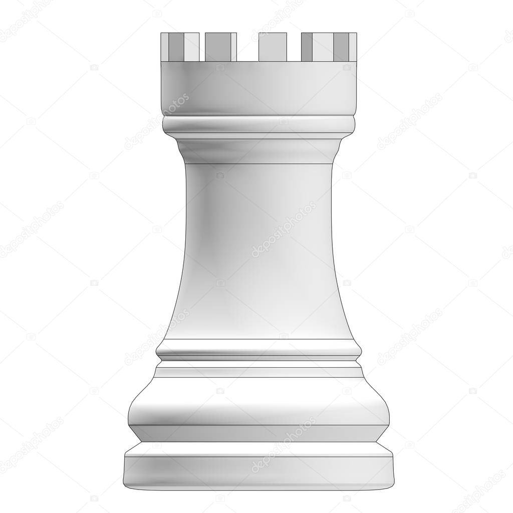 isolated chess piece 3d illustration