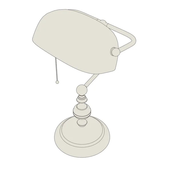 Lamp with outline 3d illustration — Stock Photo, Image