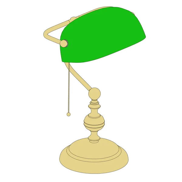 Lampe mit Umriss 3D-Illustration — Stockfoto