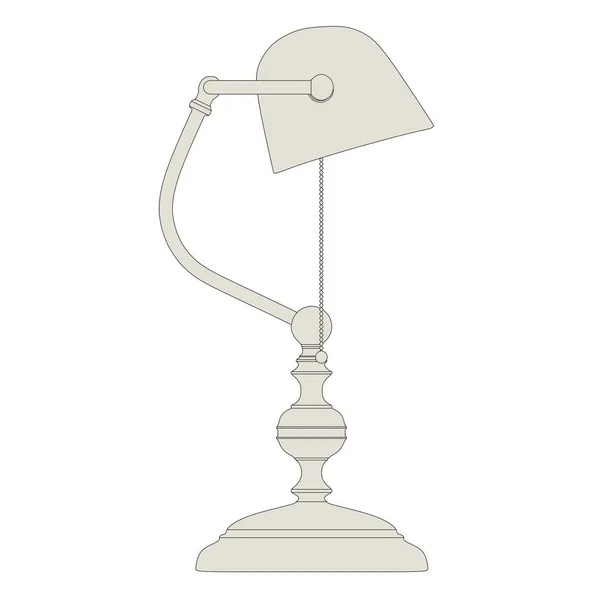 Lampe mit Umriss 3D-Illustration — Stockfoto