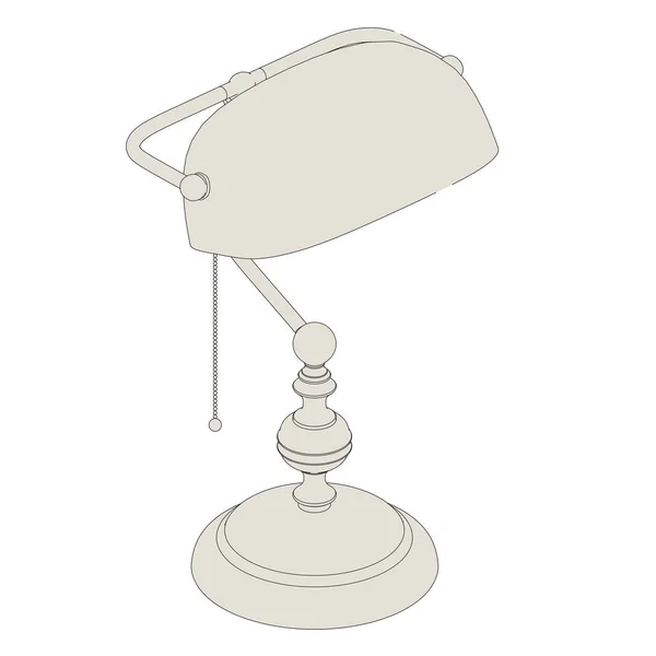 Lampe mit Umriss 3D-Illustration — Stockfoto