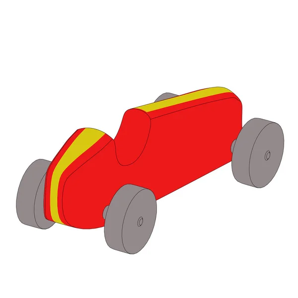 Іграшковий автомобіль контур 3d ілюстрація — стокове фото