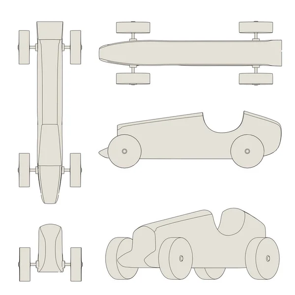 Toy car outline 3d illustration — Stock Photo, Image