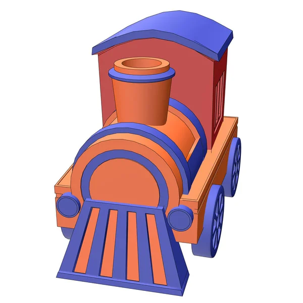 Spielzeugeisenbahn Umriss 3D Illustration — Stockfoto