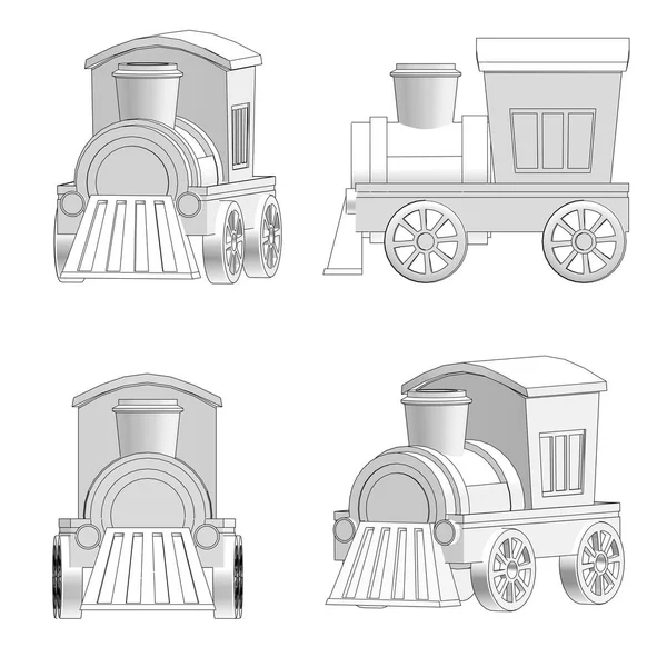Toy train skissera 3d illustration — Stockfoto