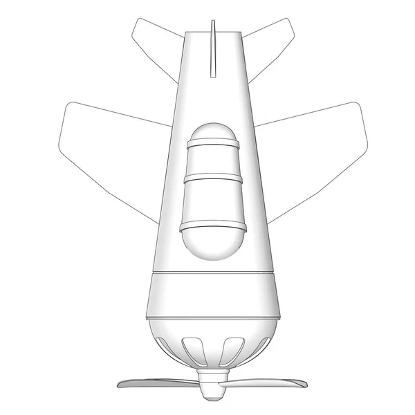 Leksak flygplan skissera 3d illustration — Stockfoto