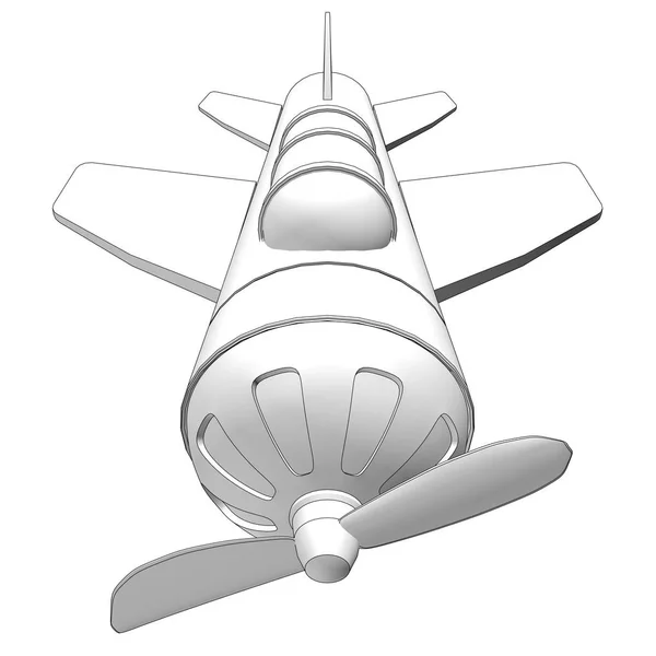 Jouet avion contour illustration 3d — Photo