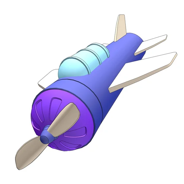 Jouet avion contour illustration 3d — Photo