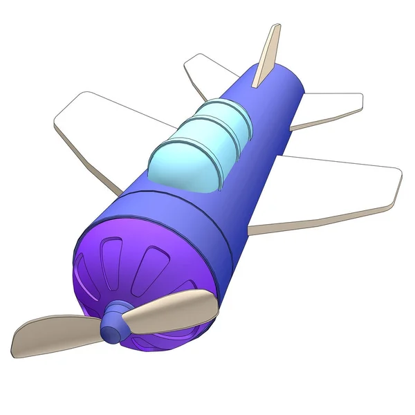 Jouet avion contour illustration 3d — Photo