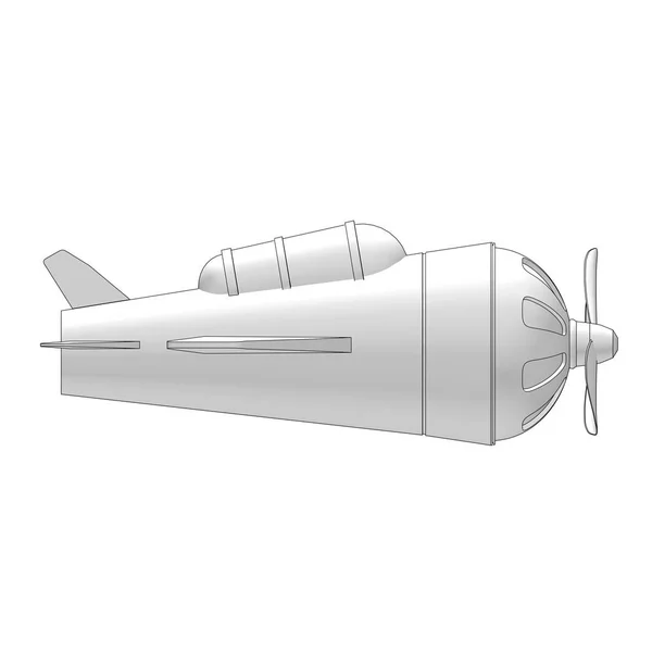 장난감 비행기 개요 3d 그림 — 스톡 사진