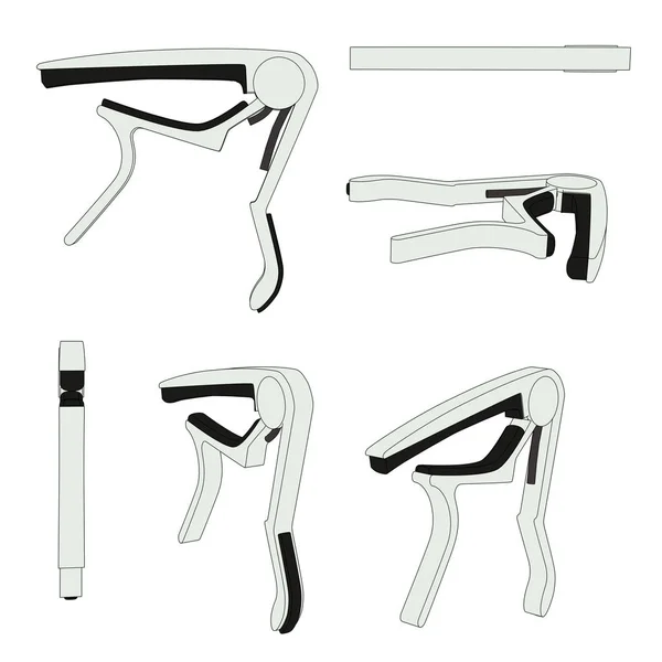 Gitar capo anahat 3d çizim — Stok fotoğraf