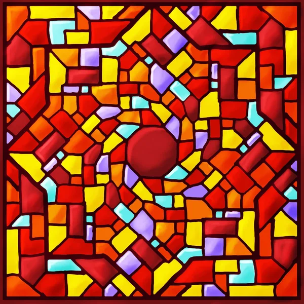 Mosaico de vidrio de color cuadrado manchado — Foto de Stock