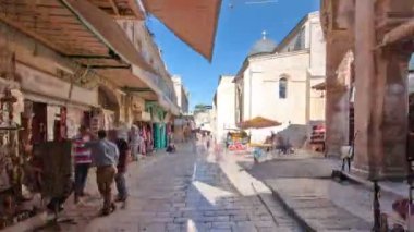 Eski Kudüs şehri, İsrail timelapse hyperlapse renkli Çarşısı