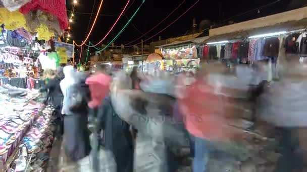 Il souk colorato nella città vecchia di Gerusalemme Timelapse notte Israele — Video Stock