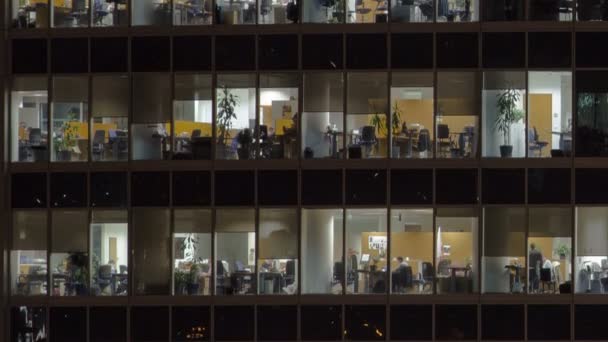 Windows in wolkenkrabbers International Business centrum van de stad bij nacht timelapse, Moskou, Rusland — Stockvideo