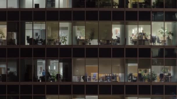 Fenster in Wolkenkratzern International Business Center Stadt in der Nacht Zeitraffer, Moskau, Russland — Stockvideo