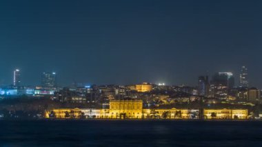 Mimar Sinan Üniversitesi gece timelapse. Şehrin Asya bölümünden alınan istanbul Beşiktaş bölgesinde görünümünü.