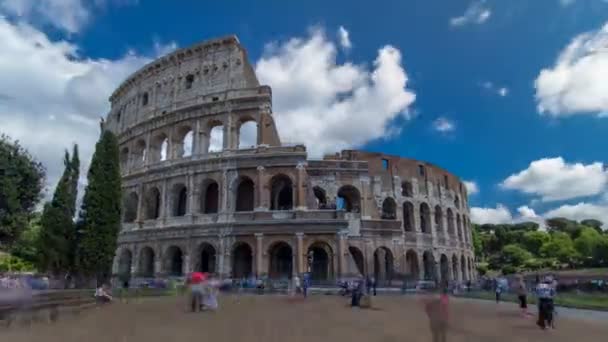 コロッセオやコロッセオの時間経過過経過,ローマのフラビア円形劇場としても知られています,イタリア. — ストック動画
