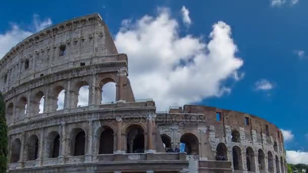 Das Kolosseum oder Kolosseum Zeitraffer-Hyperlapse, auch bekannt als Flavisches Amphitheater in Rom, Italien — Stockvideo