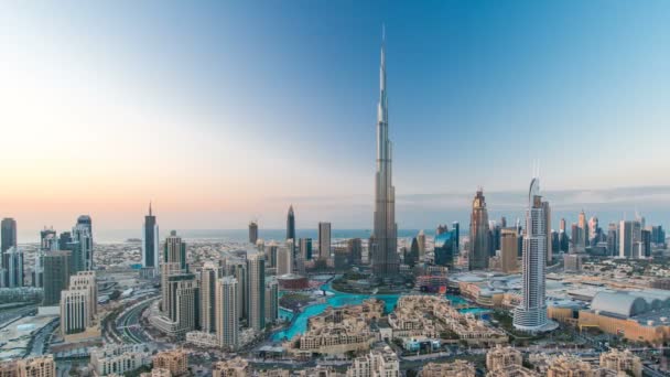 Dubai Downtown w Dubaju, Zjednoczone Emiraty Arabskie — Wideo stockowe